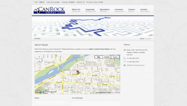 custom contact form for calgary energy company